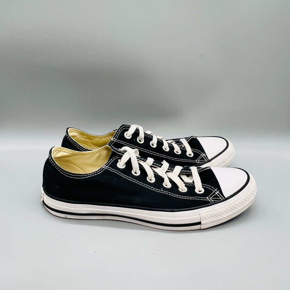 Converse Shoes Men 8 Black Canvas Chuck Taylor All Star Low Top Sneakers Comfort